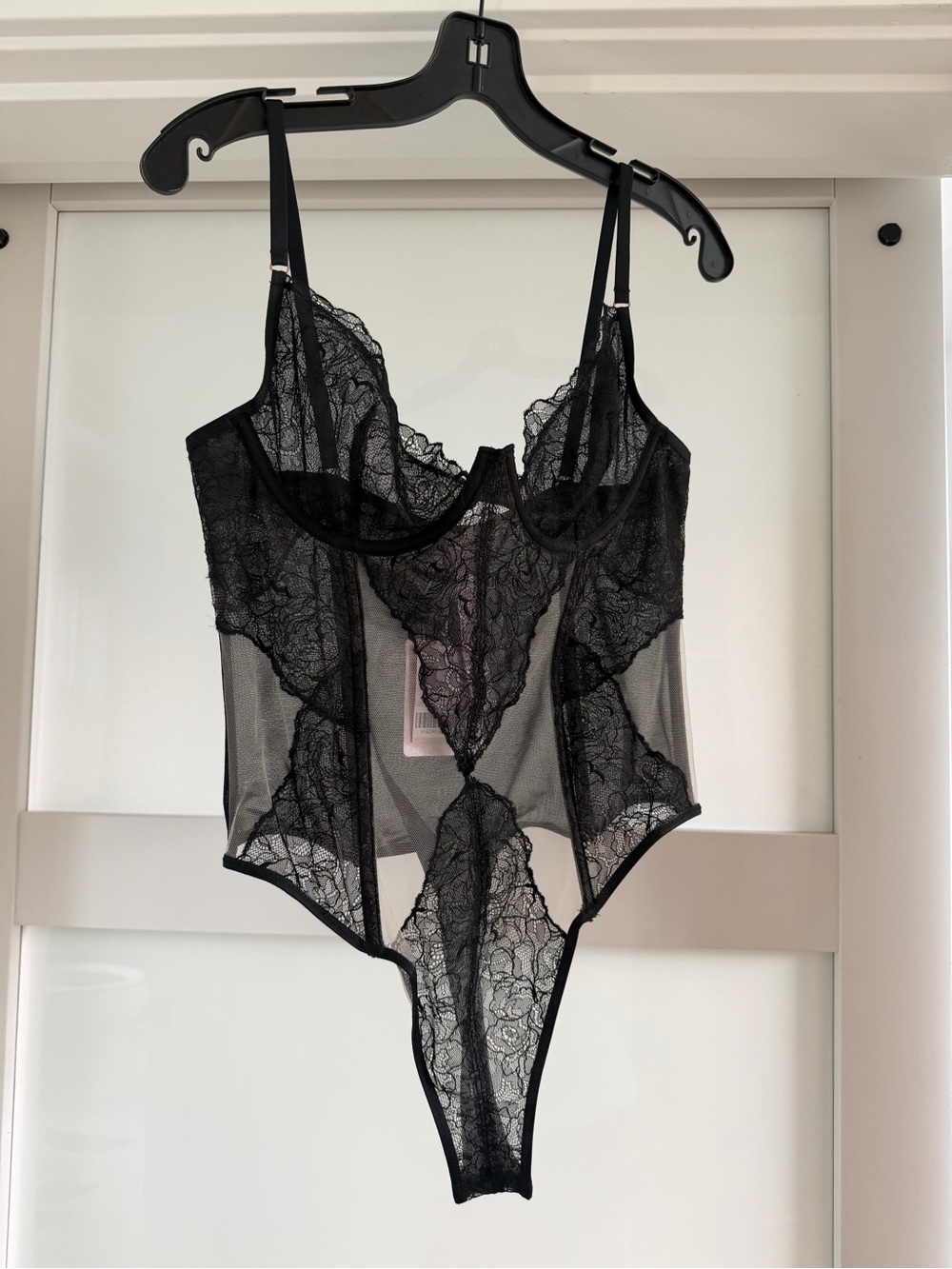 Savage X Fenty Black Sheer Lace Bodysuit